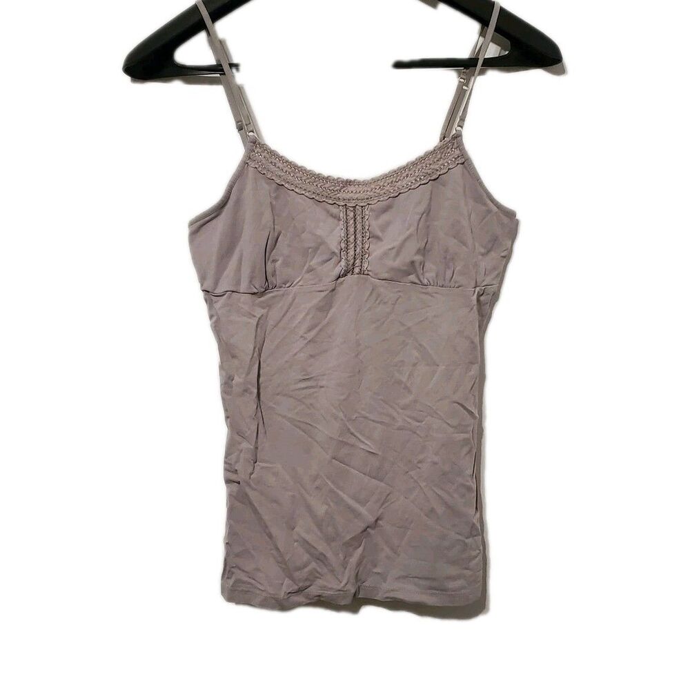 Y2K American Eagle Medium Gray Lace Trim Cami Indie Sleaze Adjustable Straps